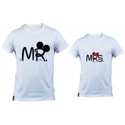 Mr and MRS Baskılı Çiftlere Özel Baskılı Tişörtler